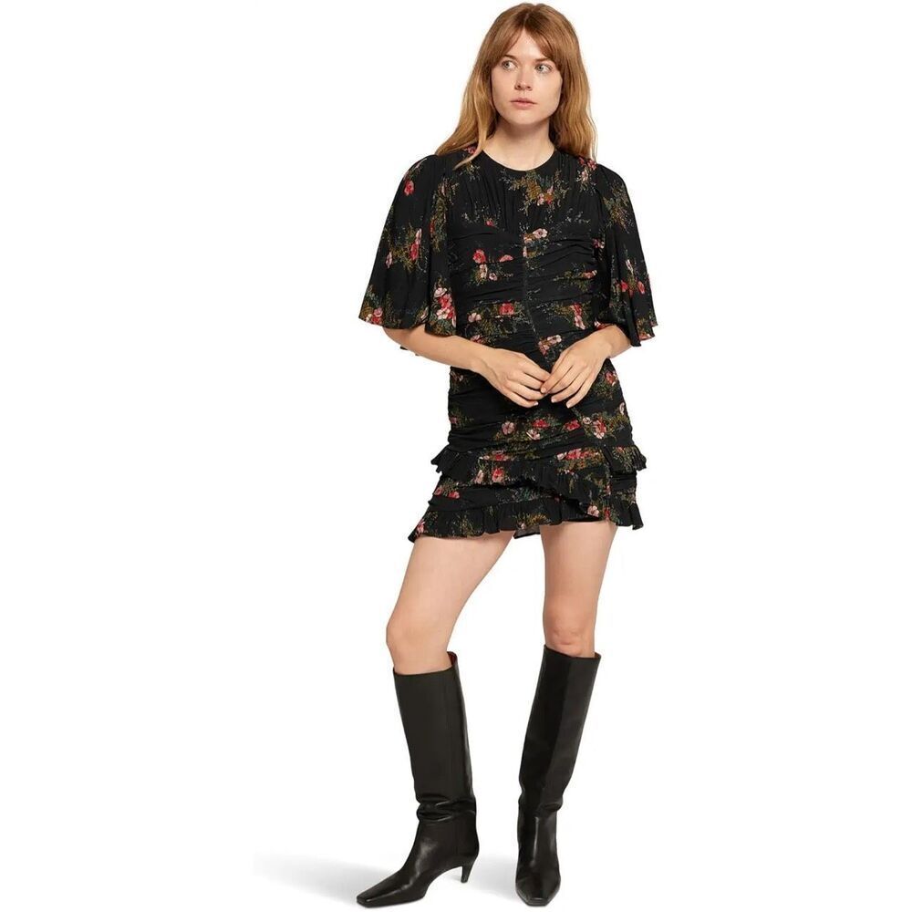 Joie NWT Foster Floral Mini Dress in Caviar Multi Size S